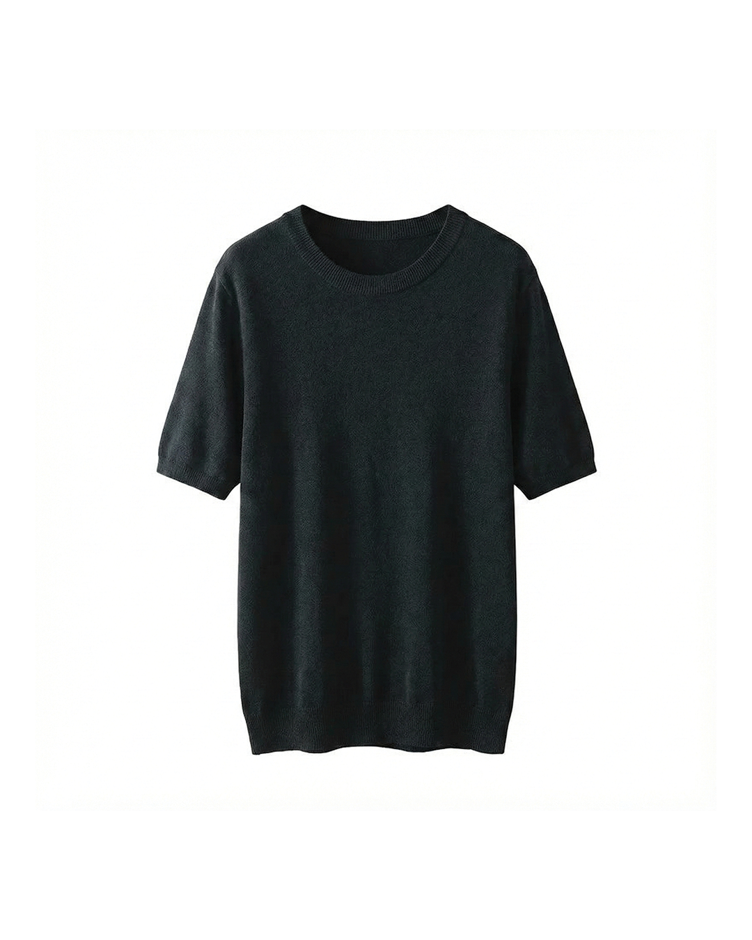 Men's classic solid color short sleeve shirt with O-neck, perfect for everyday casual wear & comfort.