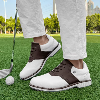 Athletic men's golf footwear with durable spikes, perfect for all weather conditions and grip.