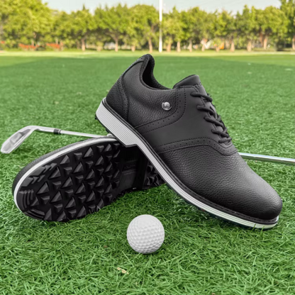 Men's classic spiked golf shoes, all-weather grip, premium leather for durability and comfort.