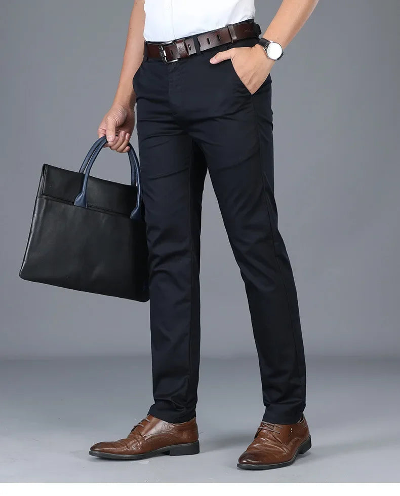 Durable blue straight leg jeans for men, classic casual denim menswear.