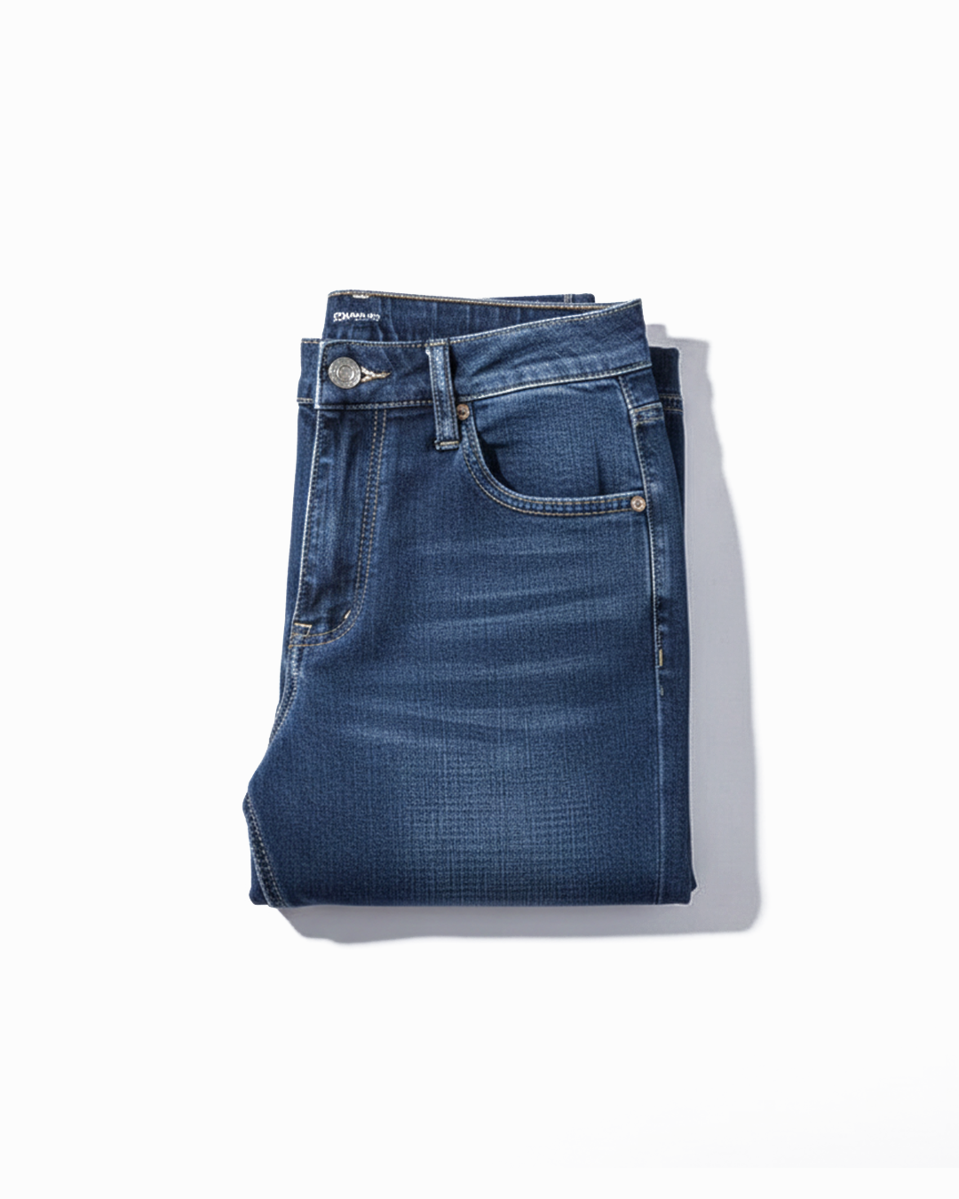 Men's classic straight leg blue jeans, relaxed fit for everyday comfort & versatile casual wear.