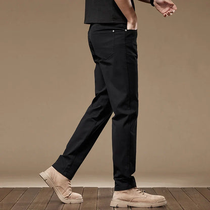 Versatile men's straight-leg pants, ideal for smart casual or everyday comfort. Durable classic fashion.