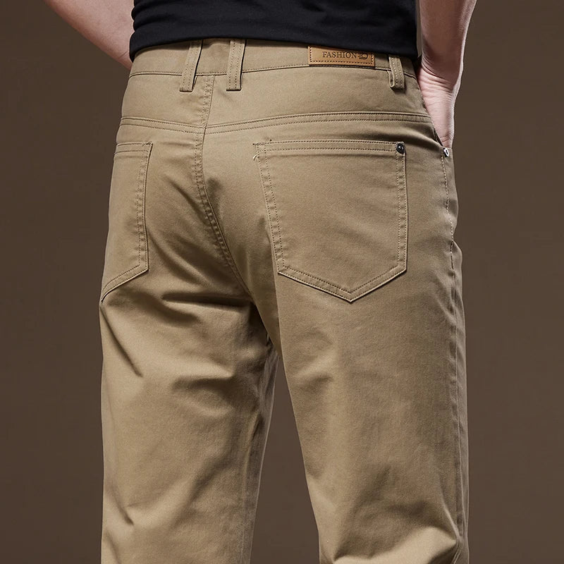 Stylish men's classic straight-leg pants. Durable, comfortable, & versatile for smart casual everyday wear.