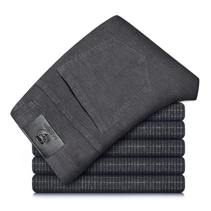 Classic men's corduroy pants in a straight leg fit, offering smart casual style and comfort.