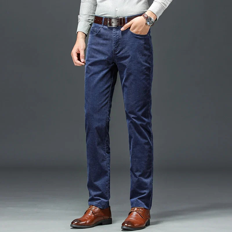 Soft midweight corduroy men's pants with stretch for ultimate casual and smart casual comfort.