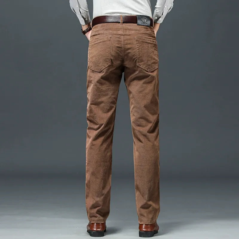 Versatile men's straight leg corduroy pants, perfect for smart casual wear & lasting comfort.