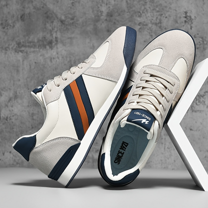 Striped comfort sneakers for men, perfect everyday footwear with retro style.