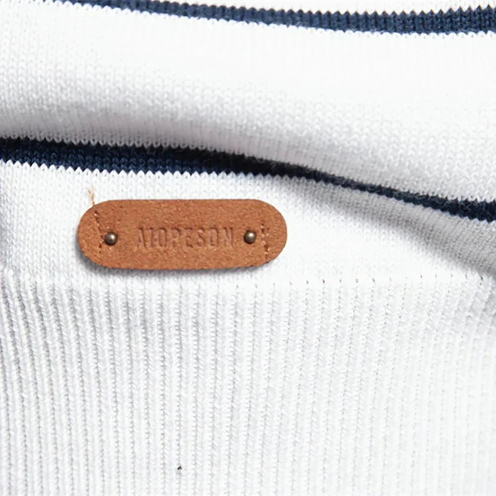Everyday essential men's comfort fit striped pullover sweater, for versatile casual fashion.