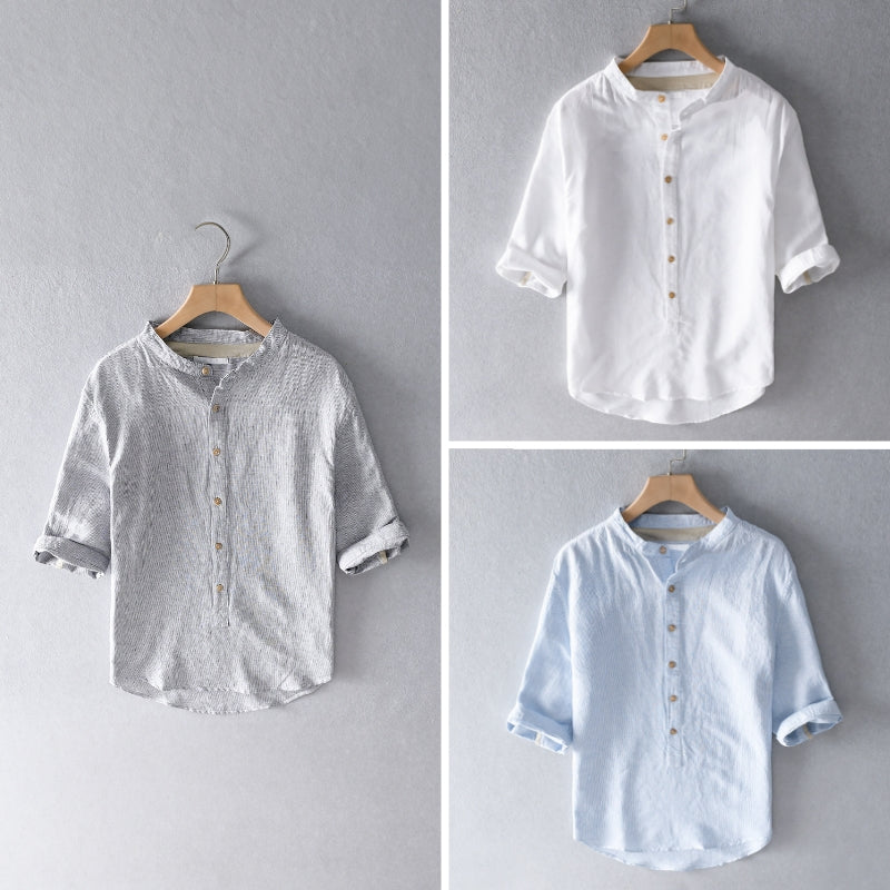 Crisp long sleeve men's button-down shirt, classic design, tailored for a sharp, everyday fit.