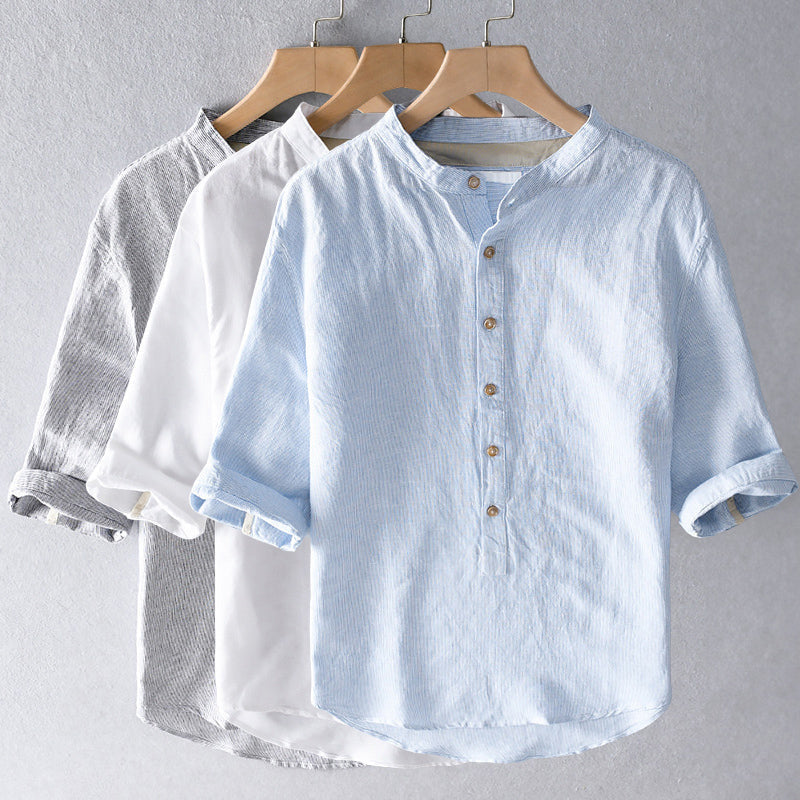 Everyday men's classic button-down shirt, tailored fit, long sleeve, easily dresses up or down.