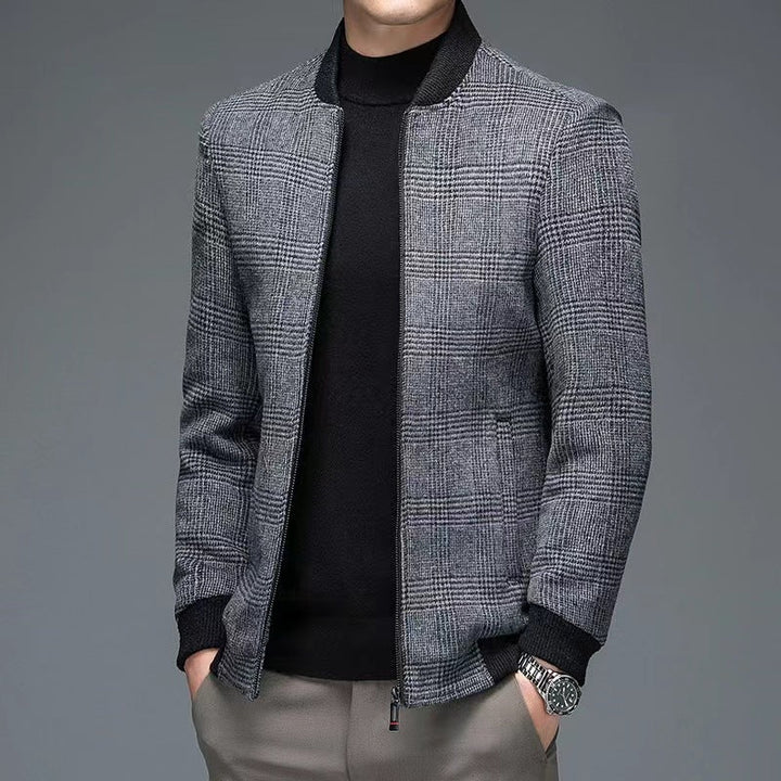 Elegant men's tailored outerwear, a classic choice for stylish business casual & luxury fall fashion.