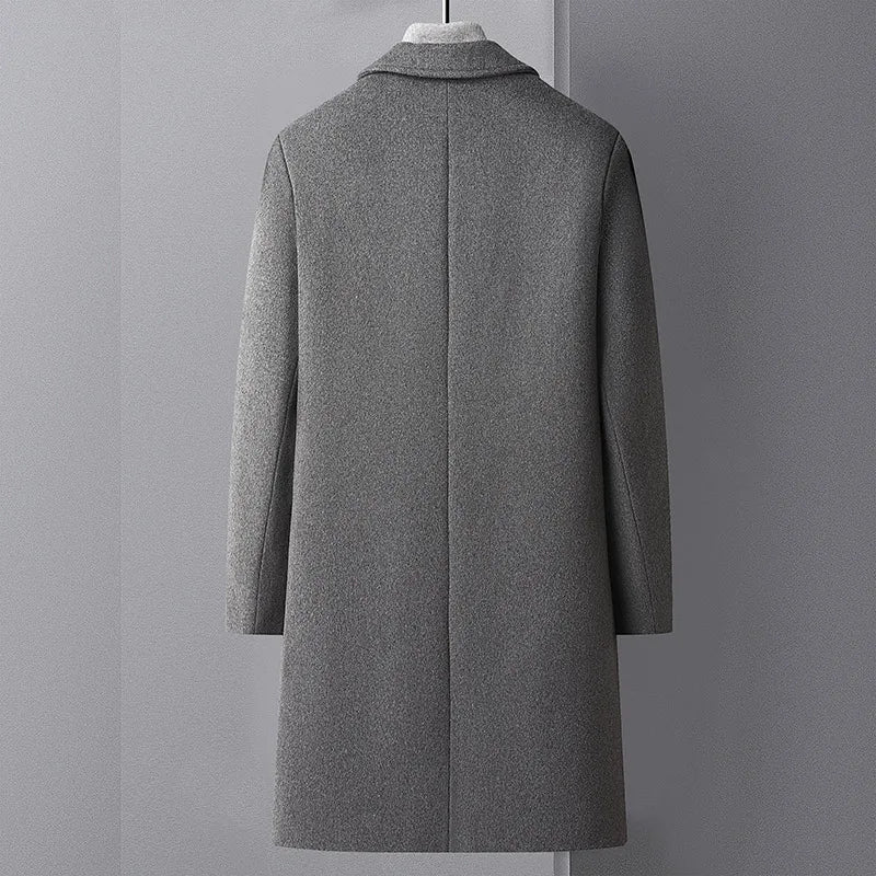 Stylish men's classic trench coat. A tailored overcoat for sophisticated winter & fall outerwear.