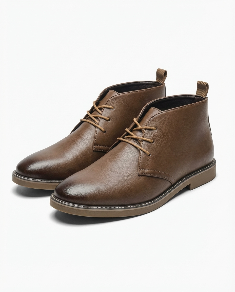 Men's comfortable leather desert boots, a classic and durable choice for versatile everyday fashion.