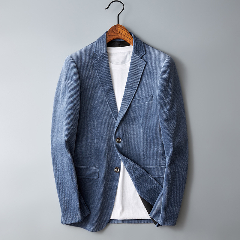 Timeless men's classic textured blazer jacket, perfect for stylish fall and winter professional or smart casual looks.