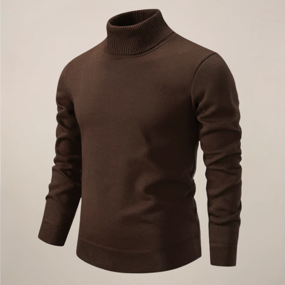 Classic men's turtleneck sweater, soft knit for ultimate comfort in fall and winter modern looks.