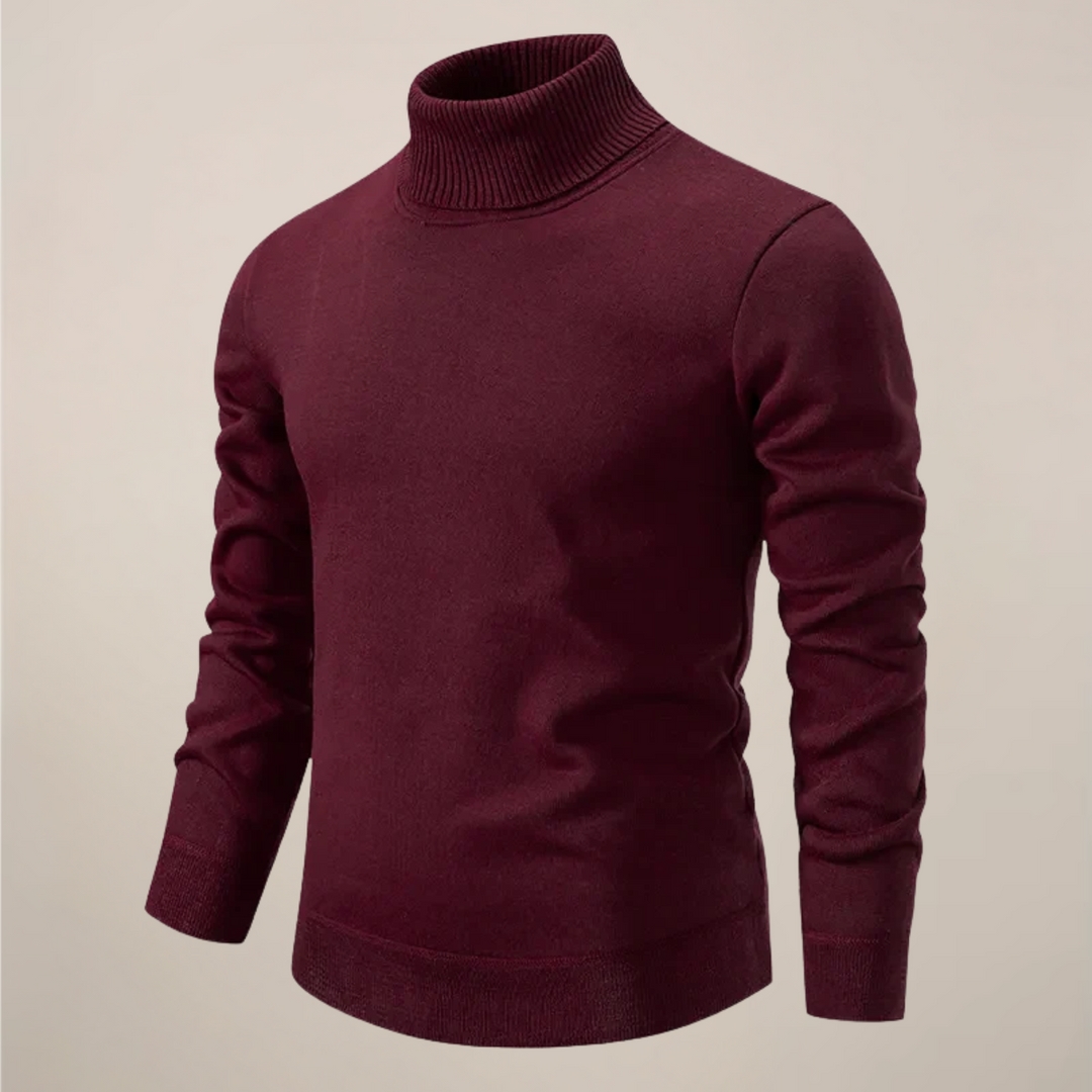 Men's versatile turtleneck sweater. Timeless design, great for layering in formal or casual settings.