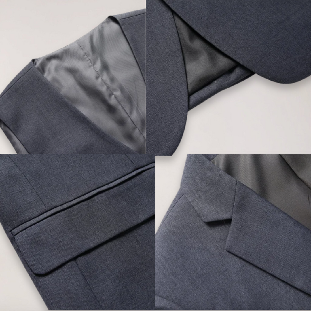 Men's versatile formal suit in a solid color, suitable for various formal events and daily office wear.