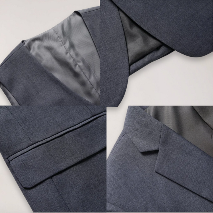 Men's versatile formal suit in a solid color, suitable for various formal events and daily office wear.