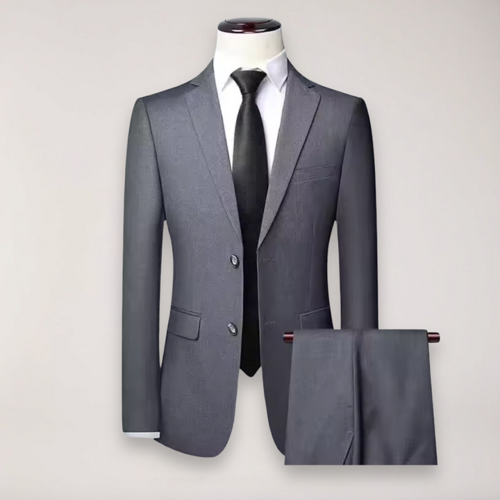 Men's slim-fit tailored trousers in a classic suit fabric, perfect for formal occasions & business.