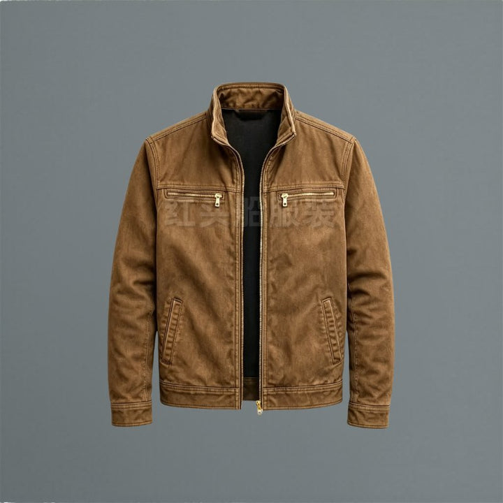 Navy blue men's classic everyday utility jacket, a timeless piece of outerwear for versatile men's fashion.