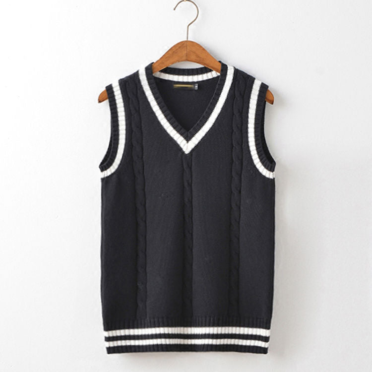 Soft men's knit V-neck vest, a timeless layering piece for men's fashion & essential winter wardrobe.