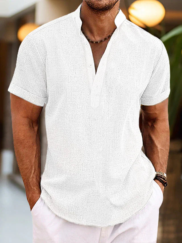 Stylish men's V-neck polo shirt, offering classic fashion and a comfortable fit.