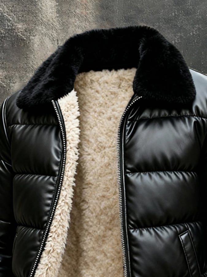 Classic men's insulated jacket, vintage design. Ideal cold weather outerwear, providing warmth and durable winter style.