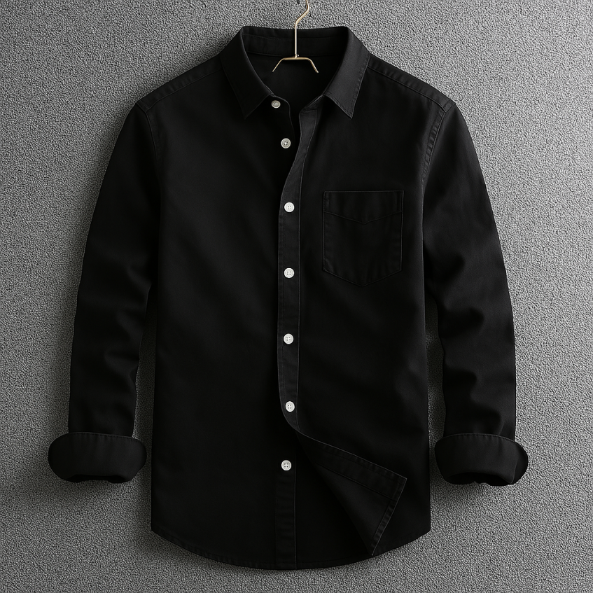 Men's classic white Oxford button-down shirt, long sleeve, sharp & comfortable for versatile everyday wear.