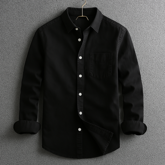 Men's classic white Oxford button-down shirt, long sleeve, sharp & comfortable for versatile everyday wear.