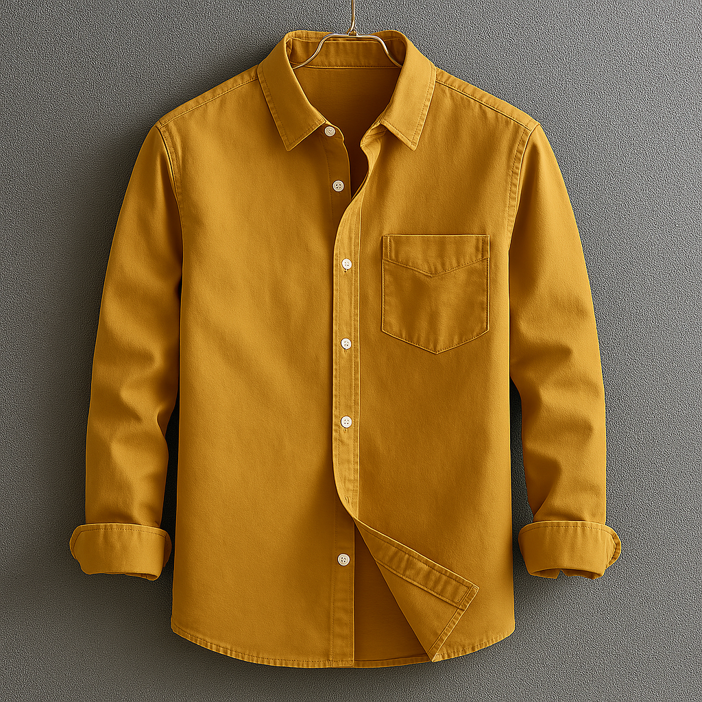 Stylish gray Oxford shirt for men, a versatile long-sleeve piece ensuring comfortable, sharp everyday style.