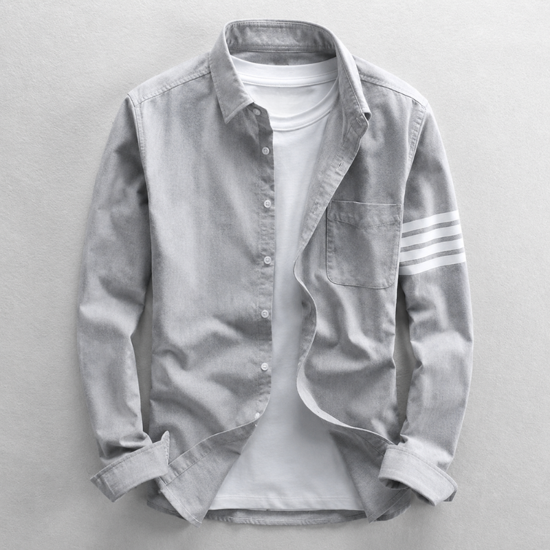 Versatile men's classic Oxford button-down shirt. Long sleeve, smart casual, everyday wear.
