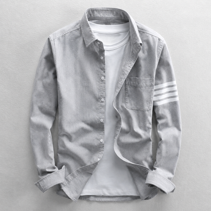 Versatile men's classic Oxford button-down shirt. Long sleeve, smart casual, everyday wear.