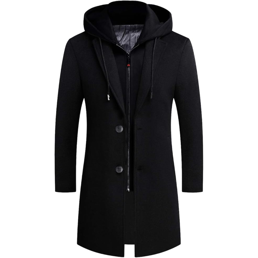 Classic men's trench coat, a timeless long overcoat perfect for winter and smart fall fashion.