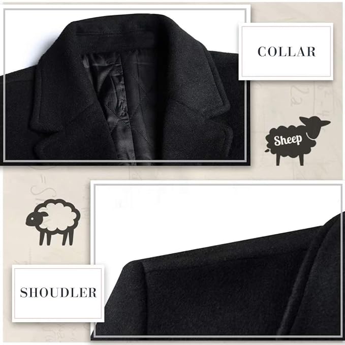 Elegant men's classic trench coat, a versatile wool blend winter jacket and fall outerwear.