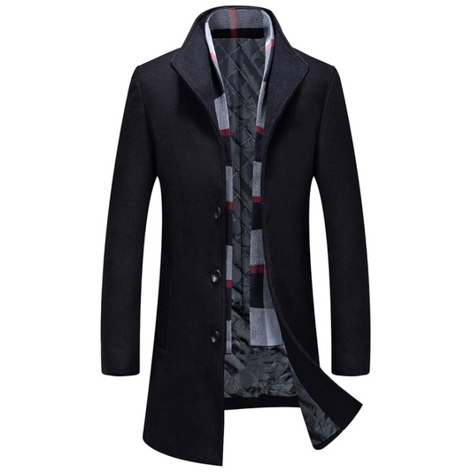 Men's classic wool blend winter trench coat, perfect for elevated style and cold weather outerwear.