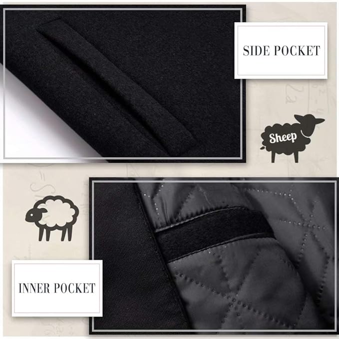 Durable men's wool blend winter trench coat, a classic long outerwear for versatile cold weather style.