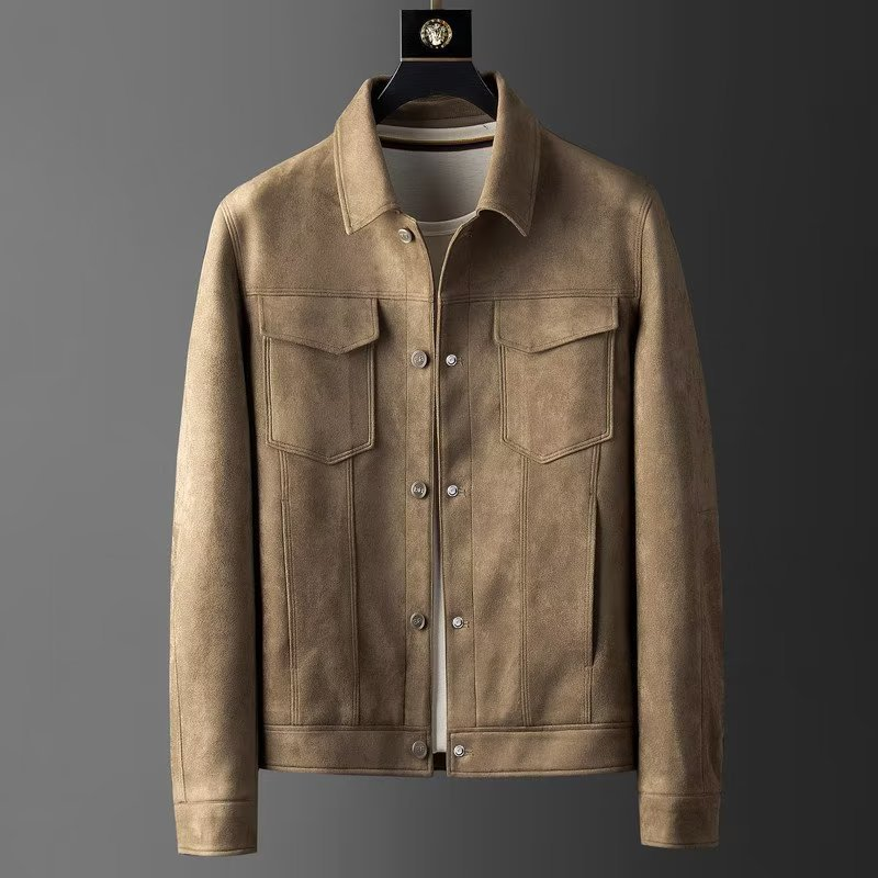 Men's Clayton Utility Jacket in Khaki, a modern versatile outerwear with snap closure & pockets.