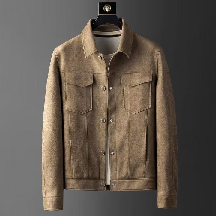 Men's Clayton Utility Jacket in Khaki, a modern versatile outerwear with snap closure & pockets.