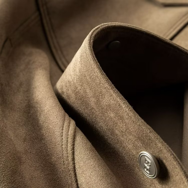 Khaki Men's Clayton Jacket with snap closure, a casual utility outerwear for versatile styling.