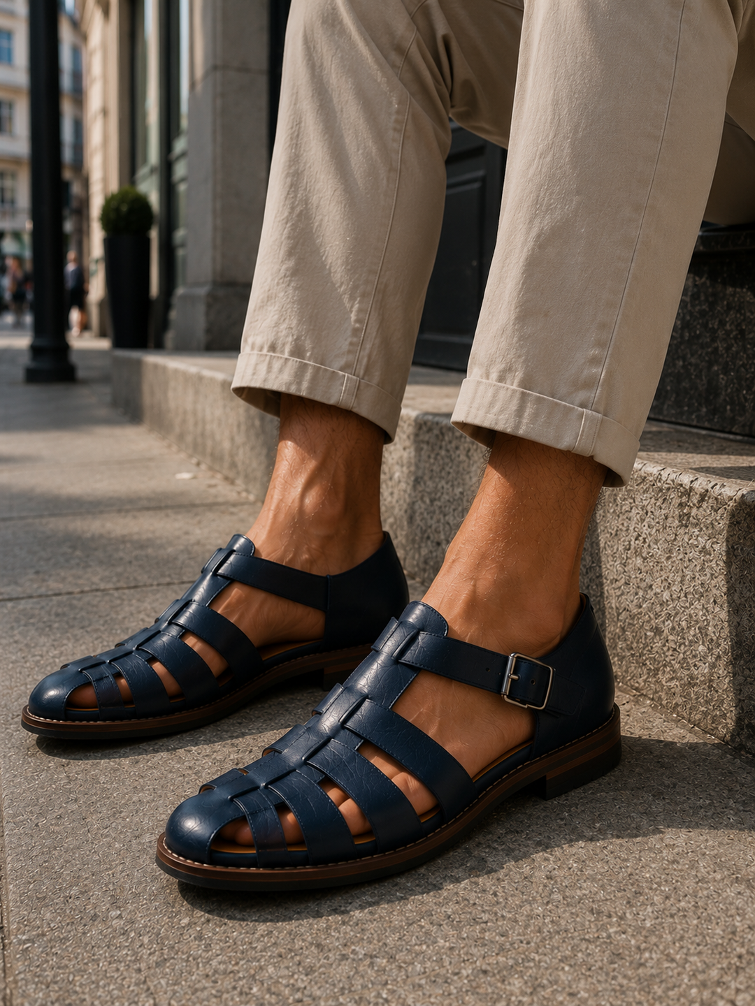 Men's closed-toe fisherman sandals for all-day comfort, perfect for summer & casual wear.