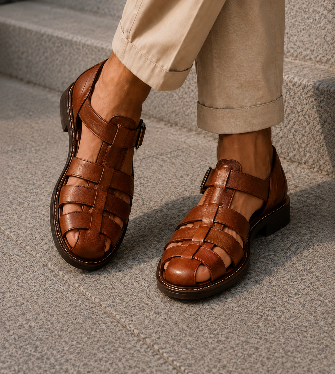 Versatile men's closed-toe fisherman sandals for daily wear, offering comfort and protection in warm weather.