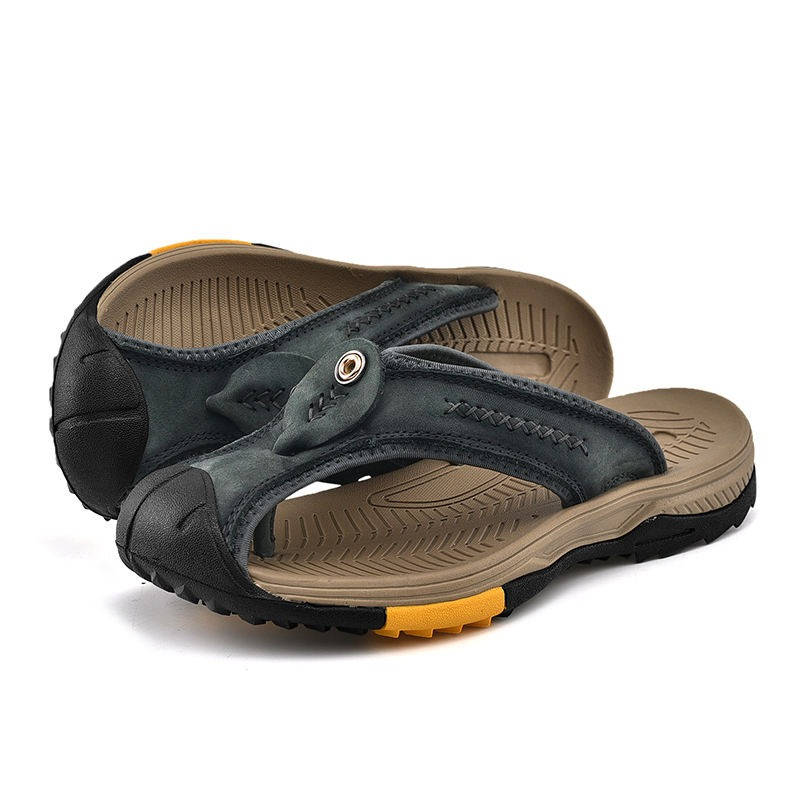 Versatile men's closed toe sandals; non-slip, water resistant for outdoor activities, beach & sport.