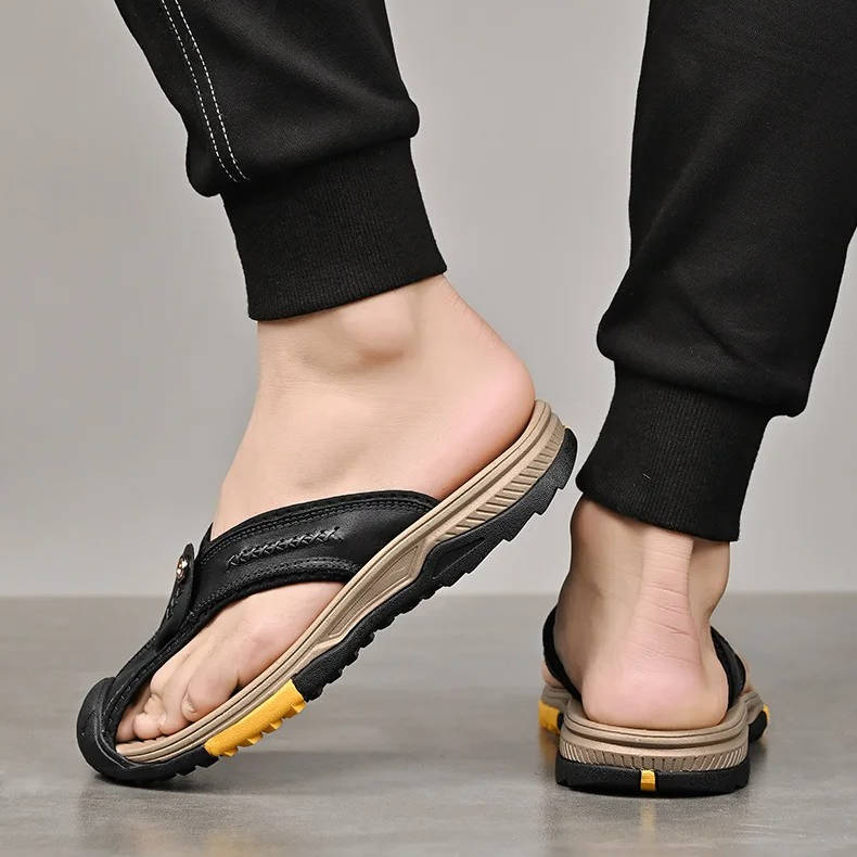 Water resistant closed toe men's sandals with non-slip sole; ideal for outdoor activities & protection.
