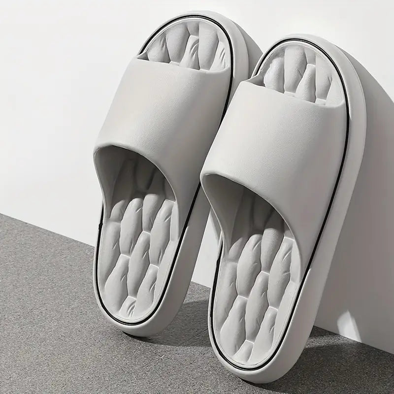 Soft sole men's pillow slides for ultimate foot relief. Perfect summer beach, poolside or casual walking shoes.