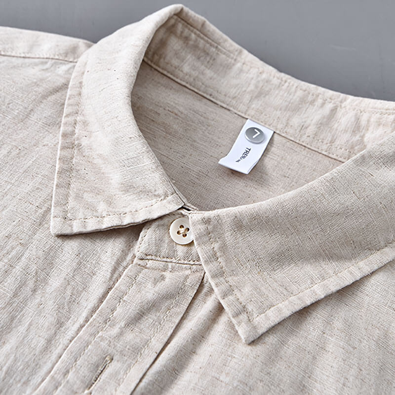 Casual men's summer shirt, coastal button-up design. Perfect for beach and relaxed style.