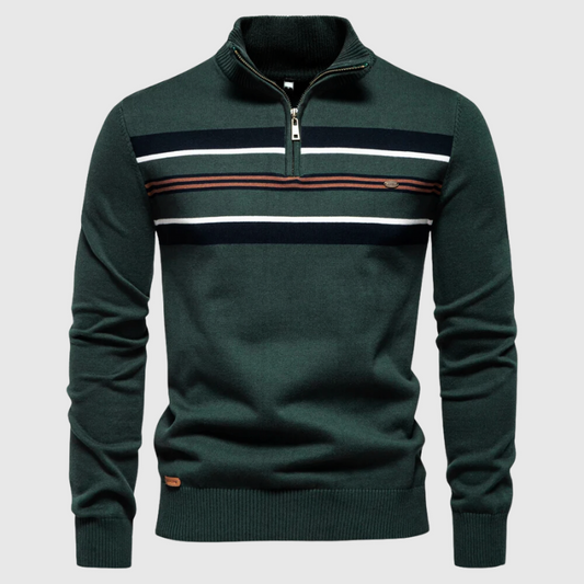 Men's coastal striped pullover sweater, perfect for casual everyday wear and men's fashion.