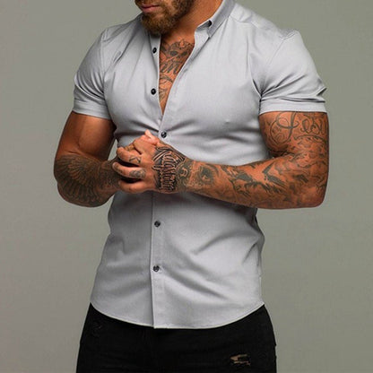Men's Colburn Performance Short Sleeve Shirt, athletic fit, stretch fabric for comfort and modern casual wear.