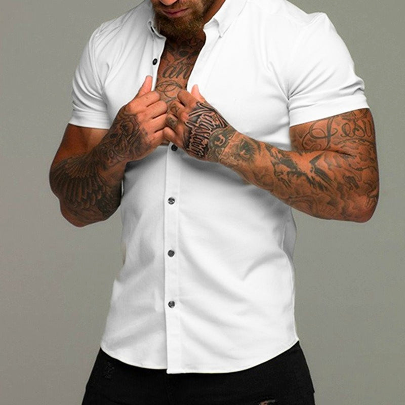 Tailored Men's Colburn Performance Short Sleeve Shirt; wrinkle-resistant, stretch design for active lifestyles.