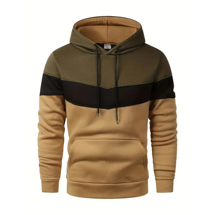 Men's colorblock athletic hoodie, stylish & comfortable for dynamic urban style.