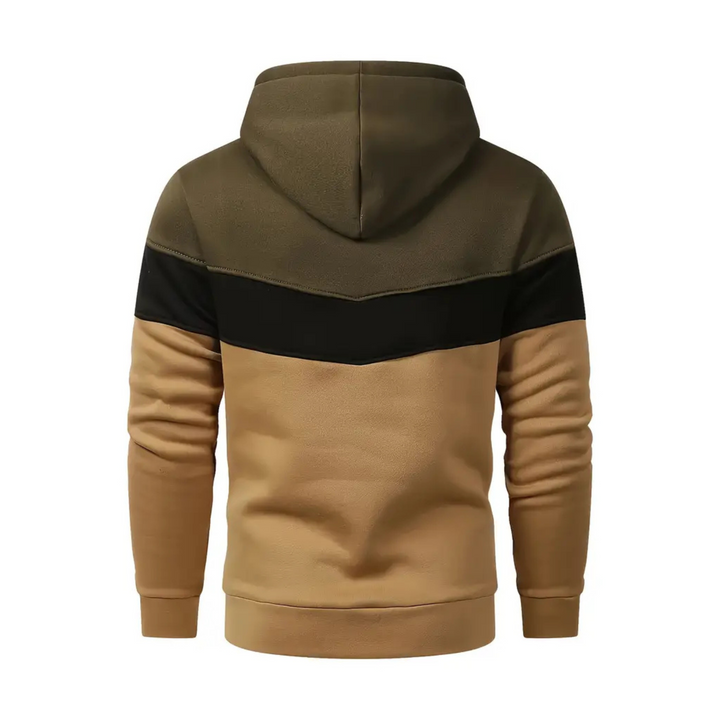 Athletic men's colorblock hoodie, perfect for workouts or comfortable casual wear.